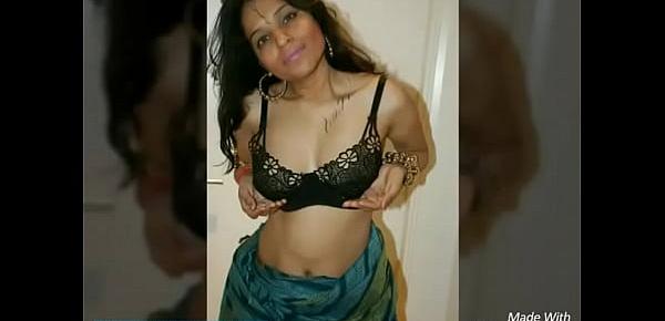  Kavya Sharma Indian Pornstar Nude In Black Transparent Saree